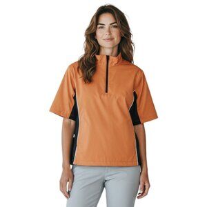 DryJoys by FootJoy Womens Short Sleeve 1/4 Zip Windbreaker Jacket Size Large